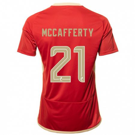 Kandiny Niño Camiseta Eirinn Mccafferty #21 Rojo 1ª Equipación 2023/24 La Camisa Chile