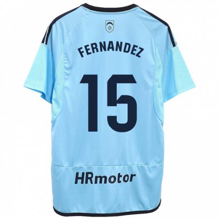 Kandiny Niño Camiseta Leyre Fernández Sánchez #15 Azul 2ª Equipación 2023/24 La Camisa Chile