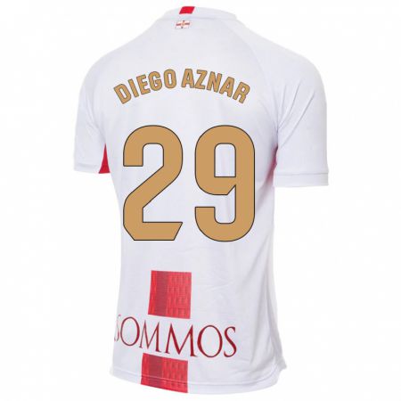 Kandiny Niño Camiseta Diego Aznar #29 Blanco 2ª Equipación 2023/24 La Camisa Chile