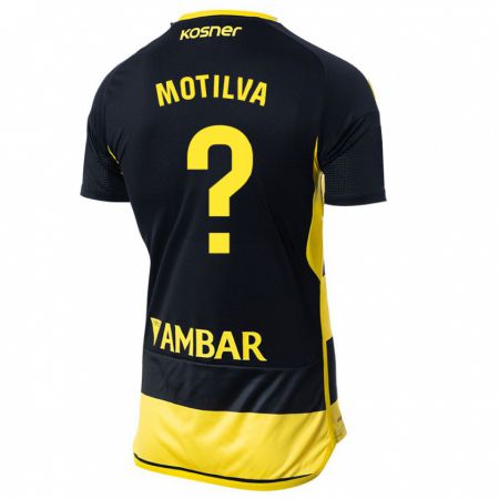 Kandiny Niño Camiseta Adrián Motilva #0 Negro Amarillo 2ª Equipación 2023/24 La Camisa Chile