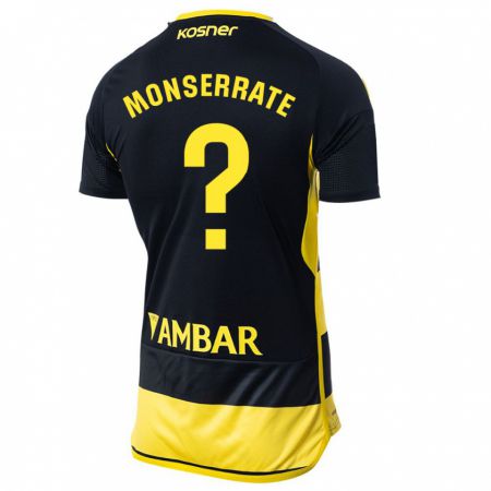 Kandiny Niño Camiseta Jano Monserrate #0 Negro Amarillo 2ª Equipación 2023/24 La Camisa Chile