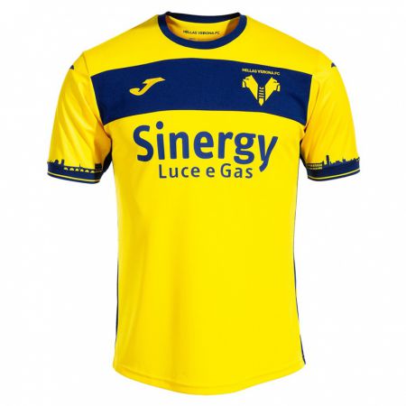 Kandiny Niño Camiseta Simone Perilli #34 Amarillo 2ª Equipación 2023/24 La Camisa Chile