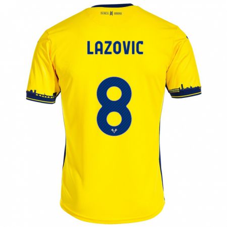 Kandiny Niño Camiseta Darko Lazović #8 Amarillo 2ª Equipación 2023/24 La Camisa Chile