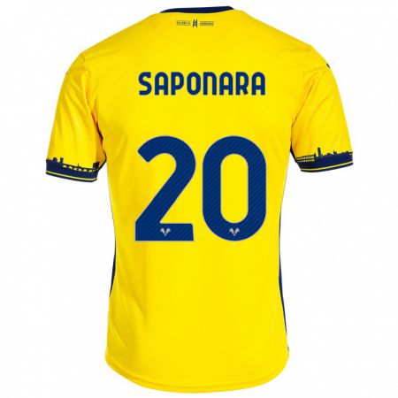 Kandiny Niño Camiseta Riccardo Saponara #20 Amarillo 2ª Equipación 2023/24 La Camisa Chile