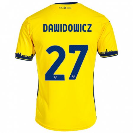 Kandiny Niño Camiseta Pawel Dawidowicz #27 Amarillo 2ª Equipación 2023/24 La Camisa Chile