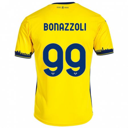 Kandiny Niño Camiseta Federico Bonazzoli #99 Amarillo 2ª Equipación 2023/24 La Camisa Chile