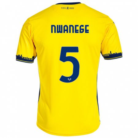 Kandiny Niño Camiseta Karlson Nwanege #5 Amarillo 2ª Equipación 2023/24 La Camisa Chile