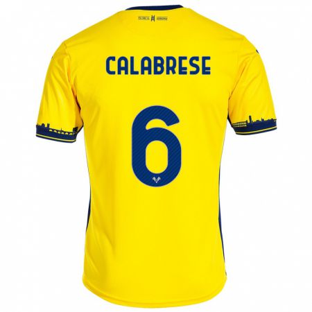 Kandiny Niño Camiseta Nicolò Calabrese #6 Amarillo 2ª Equipación 2023/24 La Camisa Chile