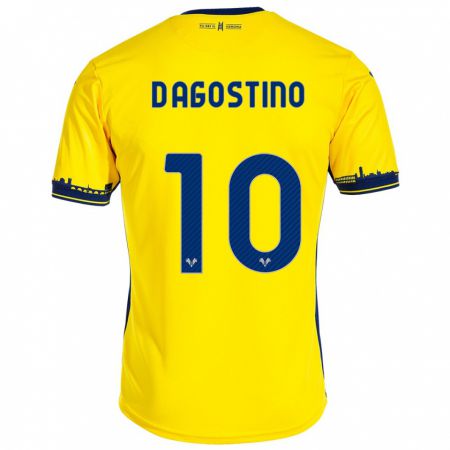 Kandiny Niño Camiseta Samuele D'agostino #10 Amarillo 2ª Equipación 2023/24 La Camisa Chile