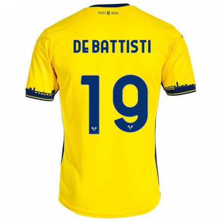 Kandiny Niño Camiseta Davide De Battisti #19 Amarillo 2ª Equipación 2023/24 La Camisa Chile