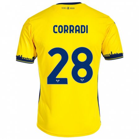 Kandiny Niño Camiseta Christian Corradi #28 Amarillo 2ª Equipación 2023/24 La Camisa Chile