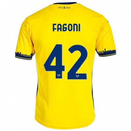 Kandiny Niño Camiseta Marco Fagoni #42 Amarillo 2ª Equipación 2023/24 La Camisa Chile