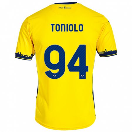 Kandiny Niño Camiseta Giacomo Toniolo #94 Amarillo 2ª Equipación 2023/24 La Camisa Chile