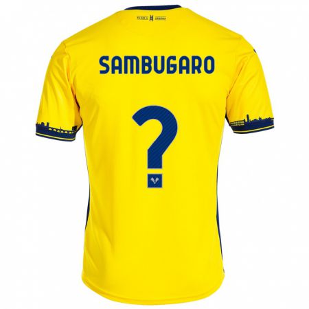 Kandiny Niño Camiseta Mattia Sambugaro #0 Amarillo 2ª Equipación 2023/24 La Camisa Chile