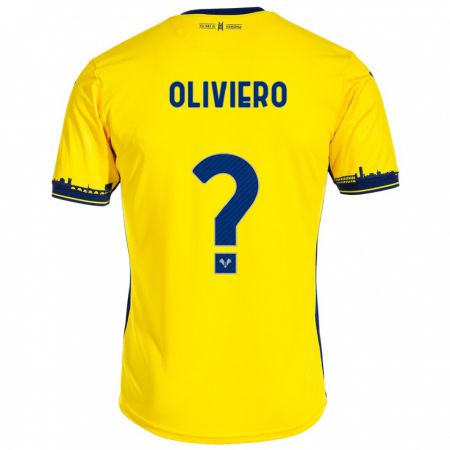 Kandiny Niño Camiseta Davide Oliviero #0 Amarillo 2ª Equipación 2023/24 La Camisa Chile