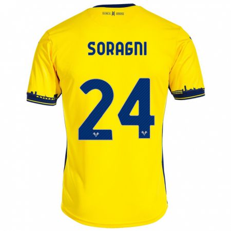 Kandiny Niño Camiseta Alberto Soragni #24 Amarillo 2ª Equipación 2023/24 La Camisa Chile