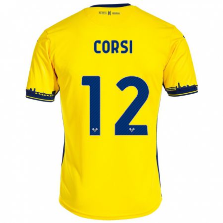 Kandiny Niño Camiseta Sara Corsi #12 Amarillo 2ª Equipación 2023/24 La Camisa Chile