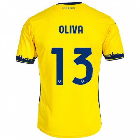 Kandiny Niño Camiseta Eleonora Oliva #13 Amarillo 2ª Equipación 2023/24 La Camisa Chile