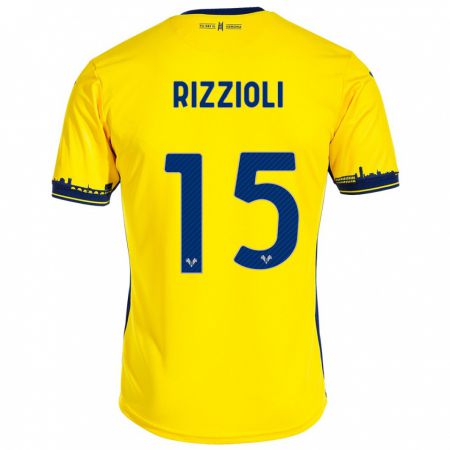 Kandiny Niño Camiseta Gaia Rizzioli #15 Amarillo 2ª Equipación 2023/24 La Camisa Chile