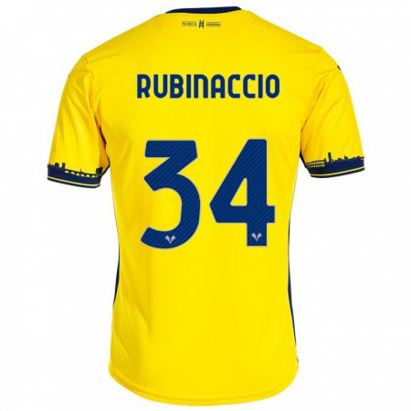 Kandiny Niño Camiseta Nikol Rubinaccio #34 Amarillo 2ª Equipación 2023/24 La Camisa Chile