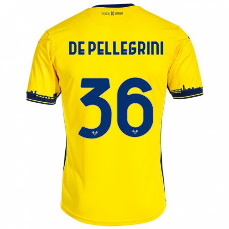 Kandiny Niño Camiseta Erika De Pellegrini #36 Amarillo 2ª Equipación 2023/24 La Camisa Chile