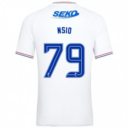 Kandiny Niño Camiseta Paul Nsio #79 Blanco 2ª Equipación 2023/24 La Camisa Chile
