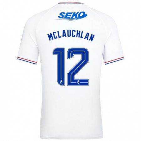 Kandiny Niño Camiseta Rachel Mclauchlan #12 Blanco 2ª Equipación 2023/24 La Camisa Chile