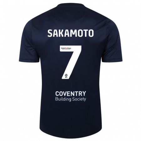 Kandiny Niño Camiseta Tatsuhiro Sakamoto #7 Rojo Azul Marino 2ª Equipación 2023/24 La Camisa Chile