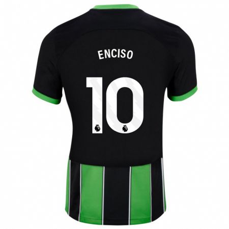 Kandiny Niño Camiseta Julio Enciso #10 Verde Negro 2ª Equipación 2023/24 La Camisa Chile