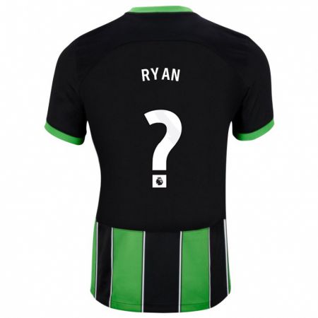 Kandiny Niño Camiseta Kain Ryan #0 Verde Negro 2ª Equipación 2023/24 La Camisa Chile