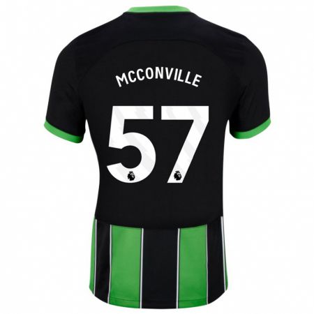 Kandiny Niño Camiseta Ruairi Mcconville #57 Verde Negro 2ª Equipación 2023/24 La Camisa Chile