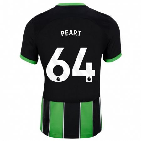 Kandiny Niño Camiseta Brody Peart #64 Verde Negro 2ª Equipación 2023/24 La Camisa Chile