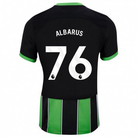 Kandiny Niño Camiseta Zane Albarus #76 Verde Negro 2ª Equipación 2023/24 La Camisa Chile