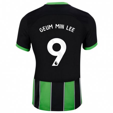 Kandiny Niño Camiseta Lee Geum-Min #9 Verde Negro 2ª Equipación 2023/24 La Camisa Chile