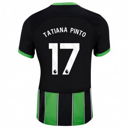 Kandiny Niño Camiseta Tatiana Vanessa Ferreira Pinto #17 Verde Negro 2ª Equipación 2023/24 La Camisa Chile