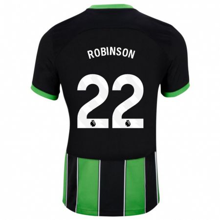 Kandiny Niño Camiseta Katie Robinson #22 Verde Negro 2ª Equipación 2023/24 La Camisa Chile