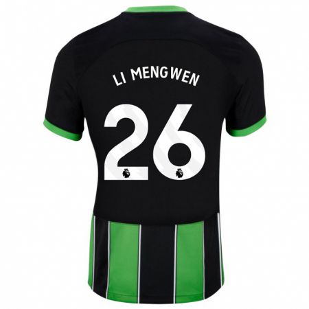 Kandiny Niño Camiseta Li Mengwen #26 Verde Negro 2ª Equipación 2023/24 La Camisa Chile