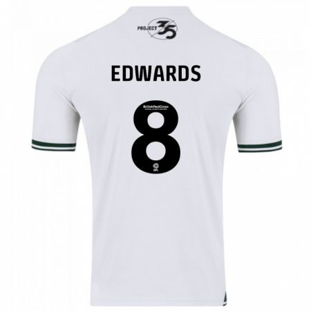 Kandiny Niño Camiseta Joe Edwards #8 Blanco 2ª Equipación 2023/24 La Camisa Chile