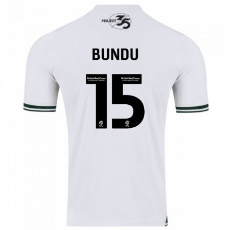 Kandiny Niño Camiseta Mustapha Bundu #15 Blanco 2ª Equipación 2023/24 La Camisa Chile