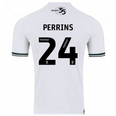 Kandiny Niño Camiseta Grace Perrins #24 Blanco 2ª Equipación 2023/24 La Camisa Chile