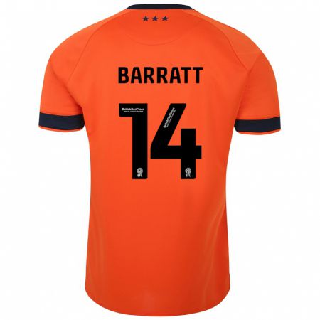 Kandiny Niño Camiseta Zoe Barratt #14 Naranja 2ª Equipación 2023/24 La Camisa Chile