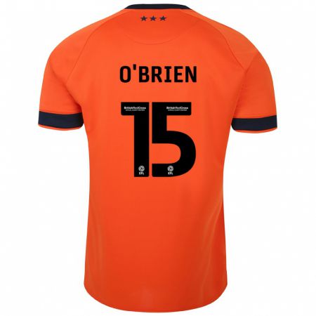 Kandiny Niño Camiseta Lucy O'brien #15 Naranja 2ª Equipación 2023/24 La Camisa Chile