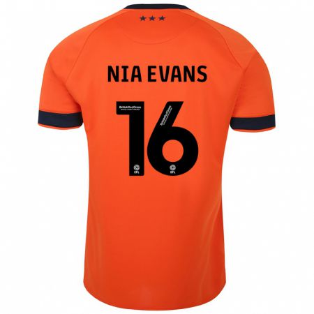 Kandiny Niño Camiseta Nia Evans #16 Naranja 2ª Equipación 2023/24 La Camisa Chile