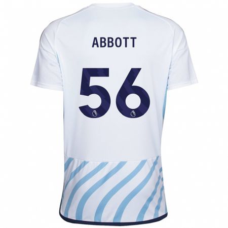 Kandiny Niño Camiseta Zach Abbott #56 Blanco Azul 2ª Equipación 2023/24 La Camisa Chile