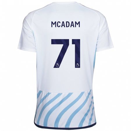 Kandiny Niño Camiseta Kyle Mcadam #71 Blanco Azul 2ª Equipación 2023/24 La Camisa Chile