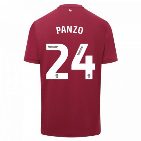 Kandiny Niño Camiseta Jonathan Panzo #24 Rojo 2ª Equipación 2023/24 La Camisa Chile