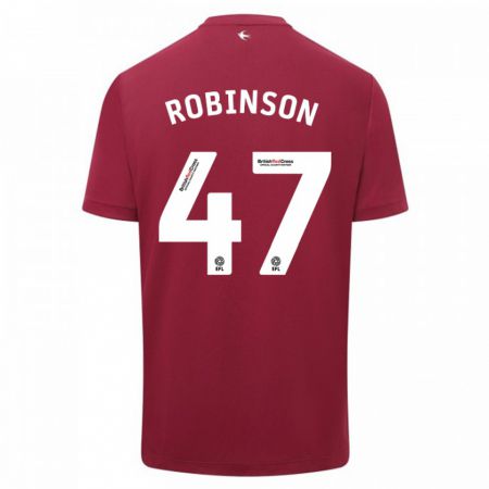 Kandiny Niño Camiseta Callum Robinson #47 Rojo 2ª Equipación 2023/24 La Camisa Chile