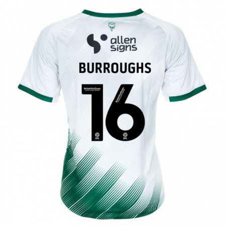 Kandiny Niño Camiseta Jack Burroughs #16 Blanco 2ª Equipación 2023/24 La Camisa Chile