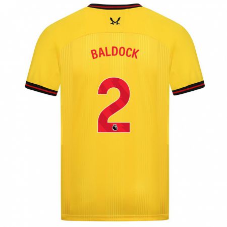 Kandiny Niño Camiseta George Baldock #2 Amarillo 2ª Equipación 2023/24 La Camisa Chile