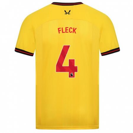 Kandiny Niño Camiseta John Fleck #4 Amarillo 2ª Equipación 2023/24 La Camisa Chile